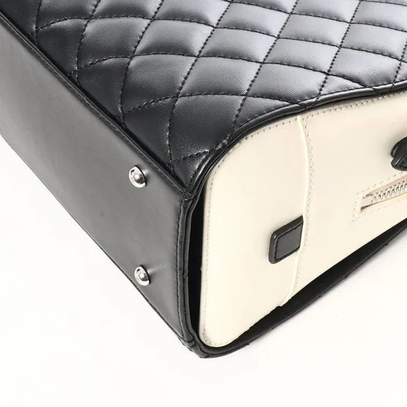 Charles Jourdan Paris Quilted Leather Two-Tone Satchel – NWOT w/ Dust Bag - Picture 4 of 14